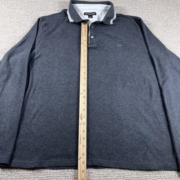 Michael Kors Long Sleeve Polo Shirt Gray Men’s Size XL - Picture 4 of 8